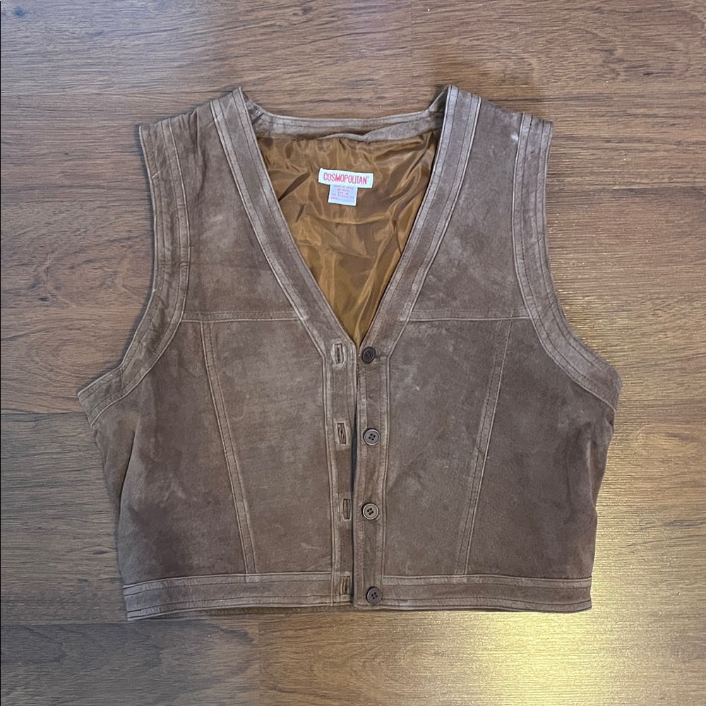 Brown suede vest